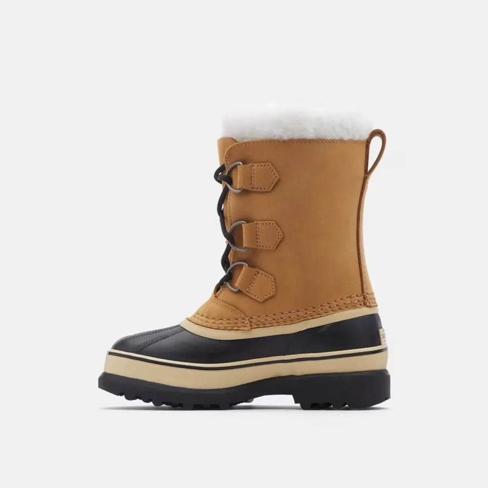 Sorel Caribou Waterproof Insulated Duck Boots Sherpa Snow Boots Youth Size 4
